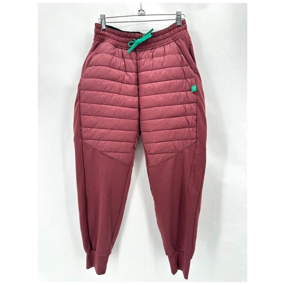 Peppermint Cycling Co Hybrid Pants Size S Red Insulated Quilted Winter Training - Picture 1 of 11